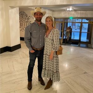 Zara Small Blue + White Dress